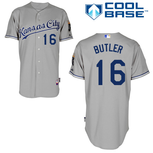Billy Butler #16 MLB Jersey-Kansas City Royals Men's Authentic Road Gray Cool Base Baseball Jersey